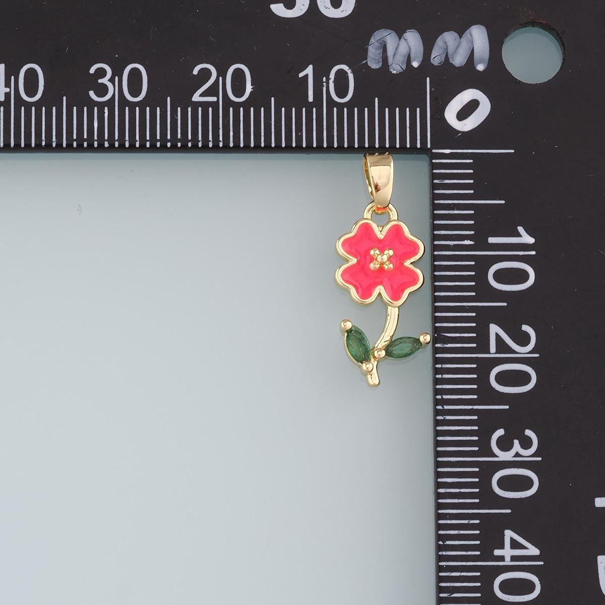 18K Gold Filled Flower Enamel Charm Pendant for Jewelry Making