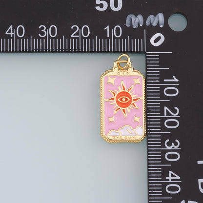 18K Gold Filled Evil Eye Enamel Charm Pendant for Jewelry Making
