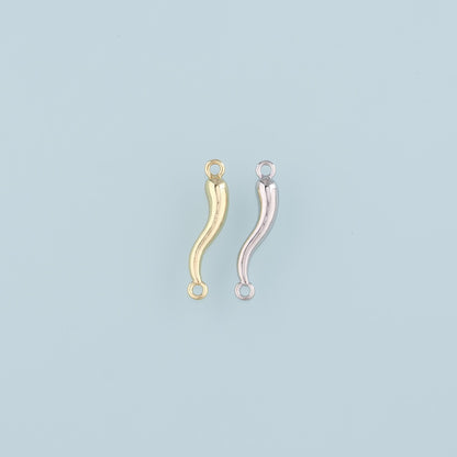 Gold Connector Charms,18K Gold Filled Horns Pendant,Horns Charm Bracelet Necklace for DIY Jewelry Making Supply