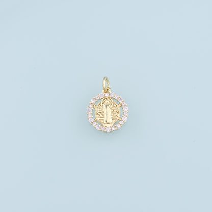 Gold Benedict Charm,18K Gold Filled Benedict Pendant,CZ Micro Pave Benedict Charm Bracelet Necklace for DIY Jewelry Making Su