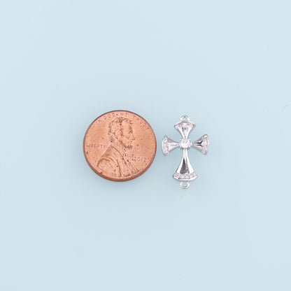 Gold Connector Charms,18K Gold Filled Cross Pendant,Religion Charm Bracelet Necklace for DIY Jewelry Making Supply
