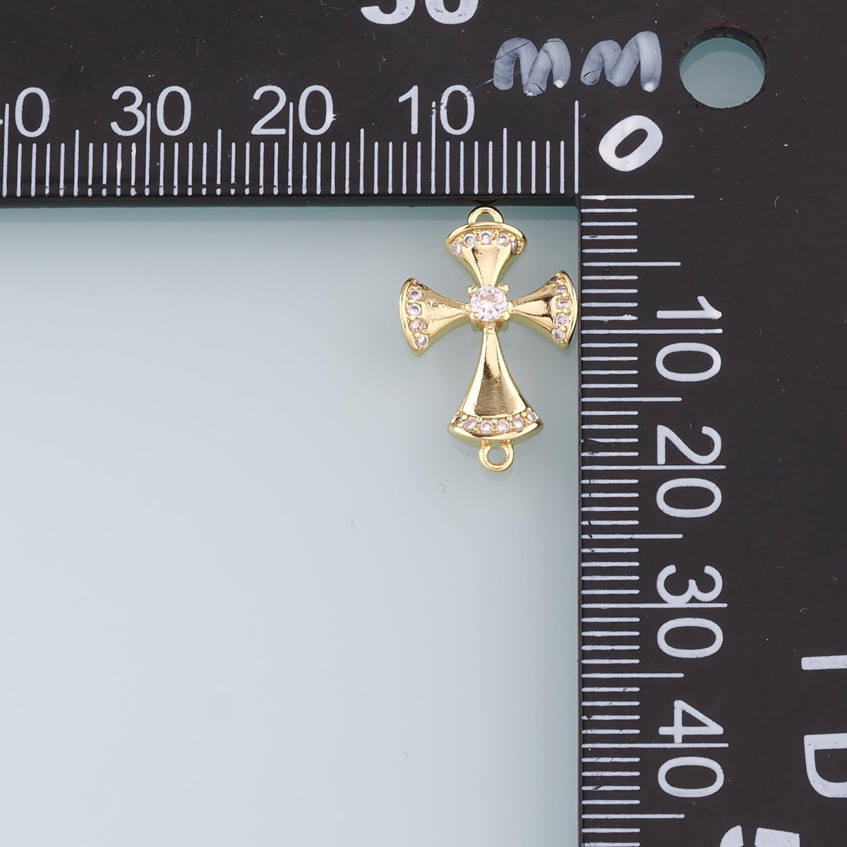 Gold Connector Charms,18K Gold Filled Cross Pendant,Religion Charm Bracelet Necklace for DIY Jewelry Making Supply