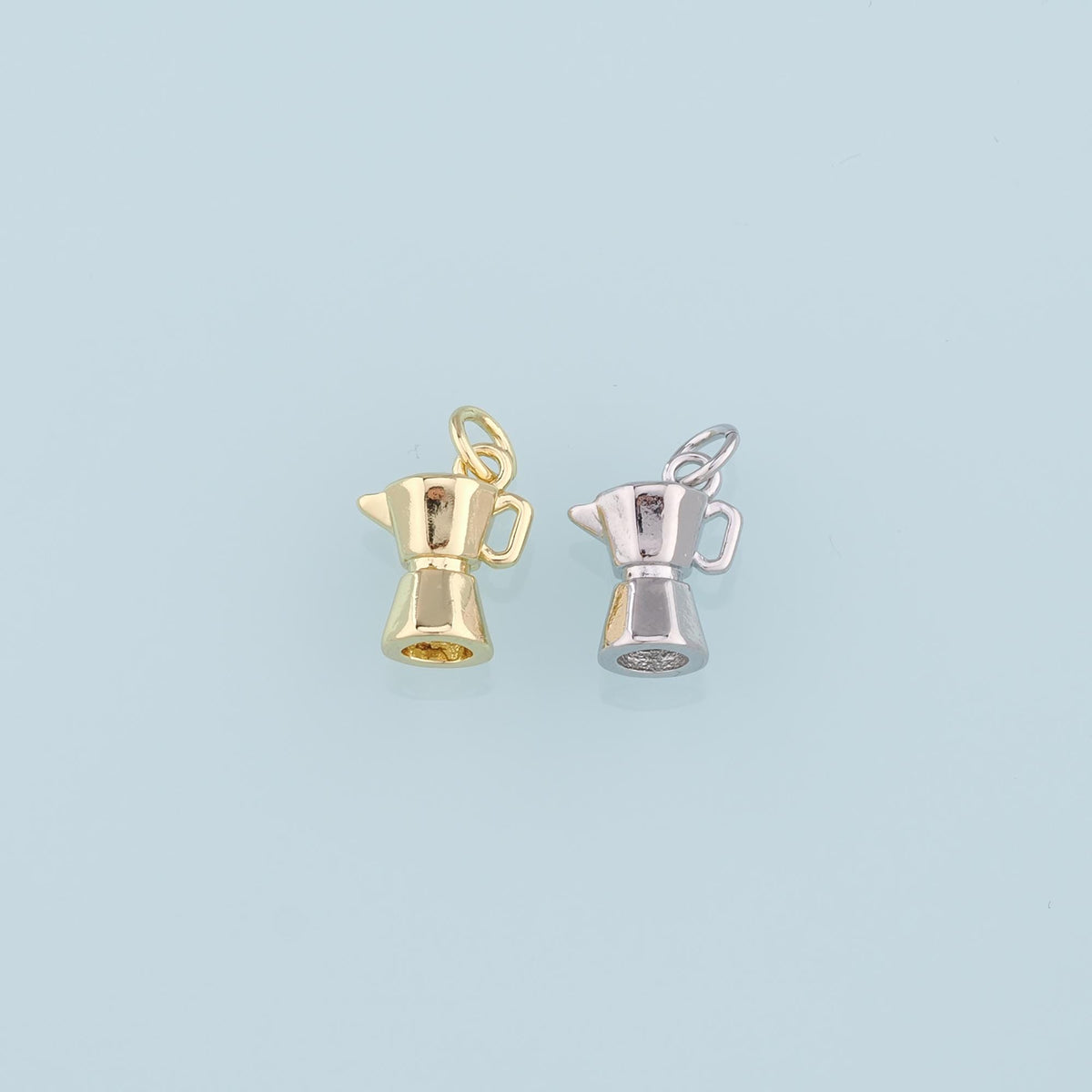 Gold Kettle Charms,18K Gold Filled Kettle Pendant,Teapot Kettle Charm Bracelet Necklace for DIY Jewelry Making Supply