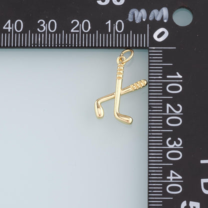 18K Gold Filled GolF Pendant,Golf Clubs Charm Bracelet Necklace for DIY Jewelry Making Supply