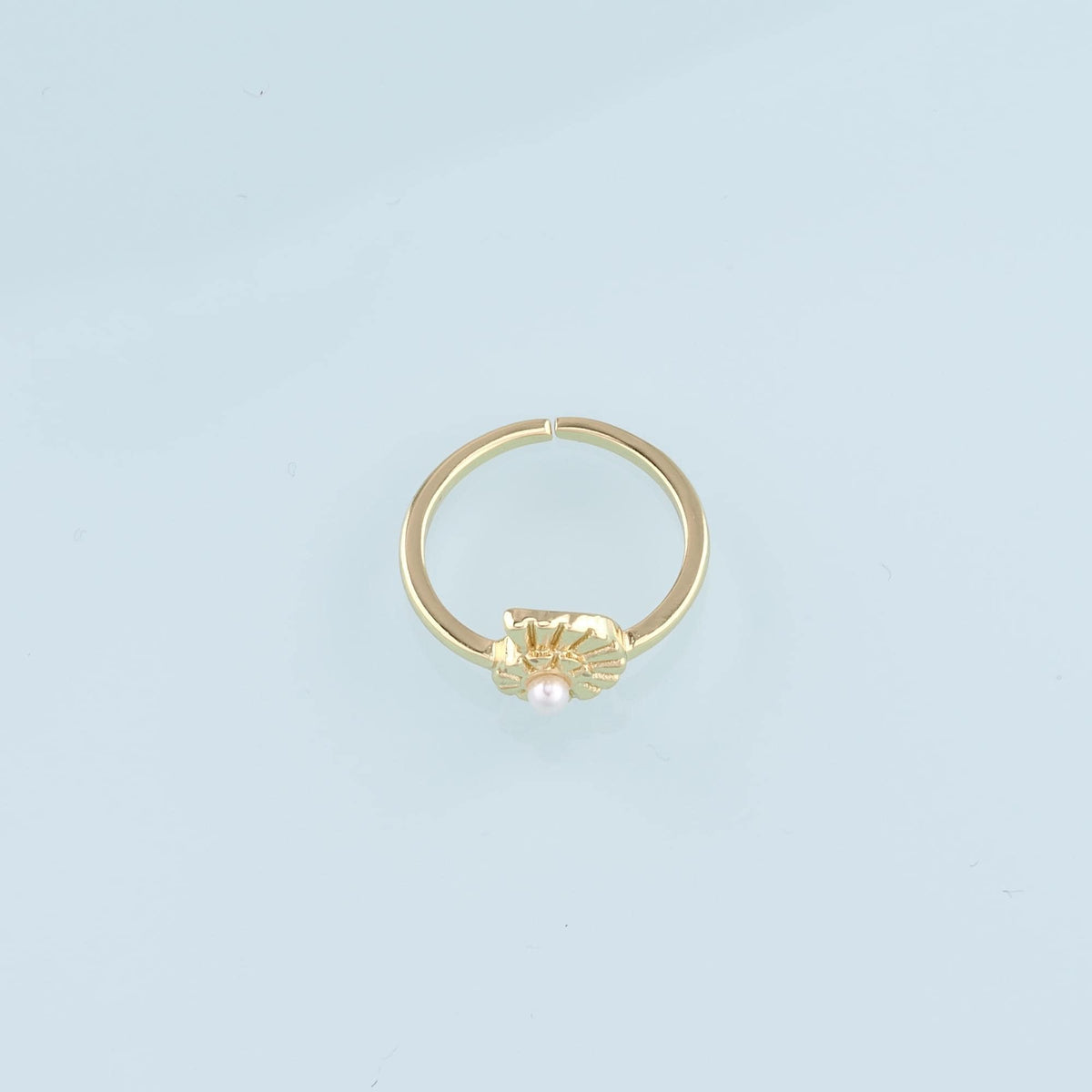 Gold Shell Ring,18K Gold Filled Pearl Conch Ring,Classic Little Shell jewelry