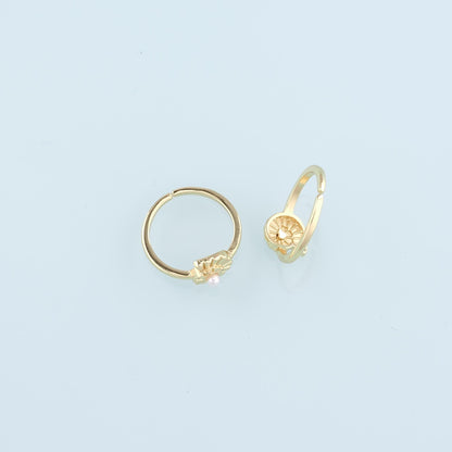 Gold Shell Ring,18K Gold Filled Pearl Conch Ring,Classic Little Shell jewelry