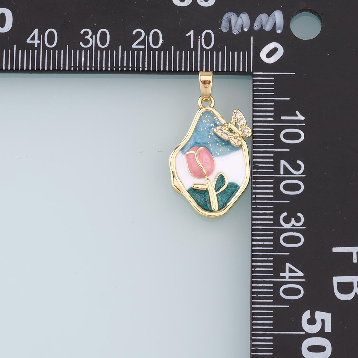 Gold Flower Charms,18K Gold Filled Flower Pendant,Enamel Flower Charm Bracelet Necklace for DIY Jewelry Making Supply