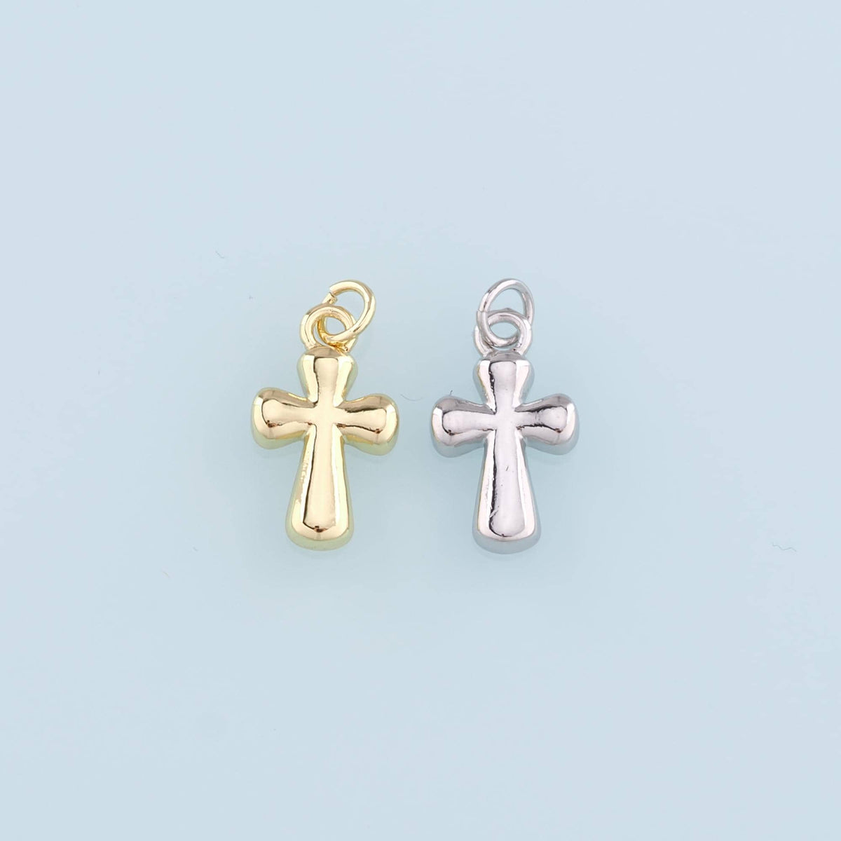Gold Cross Charms,18K Gold Filled Cross Pendant,Religion Charm Bracelet Necklace for DIY Jewelry Making Supply
