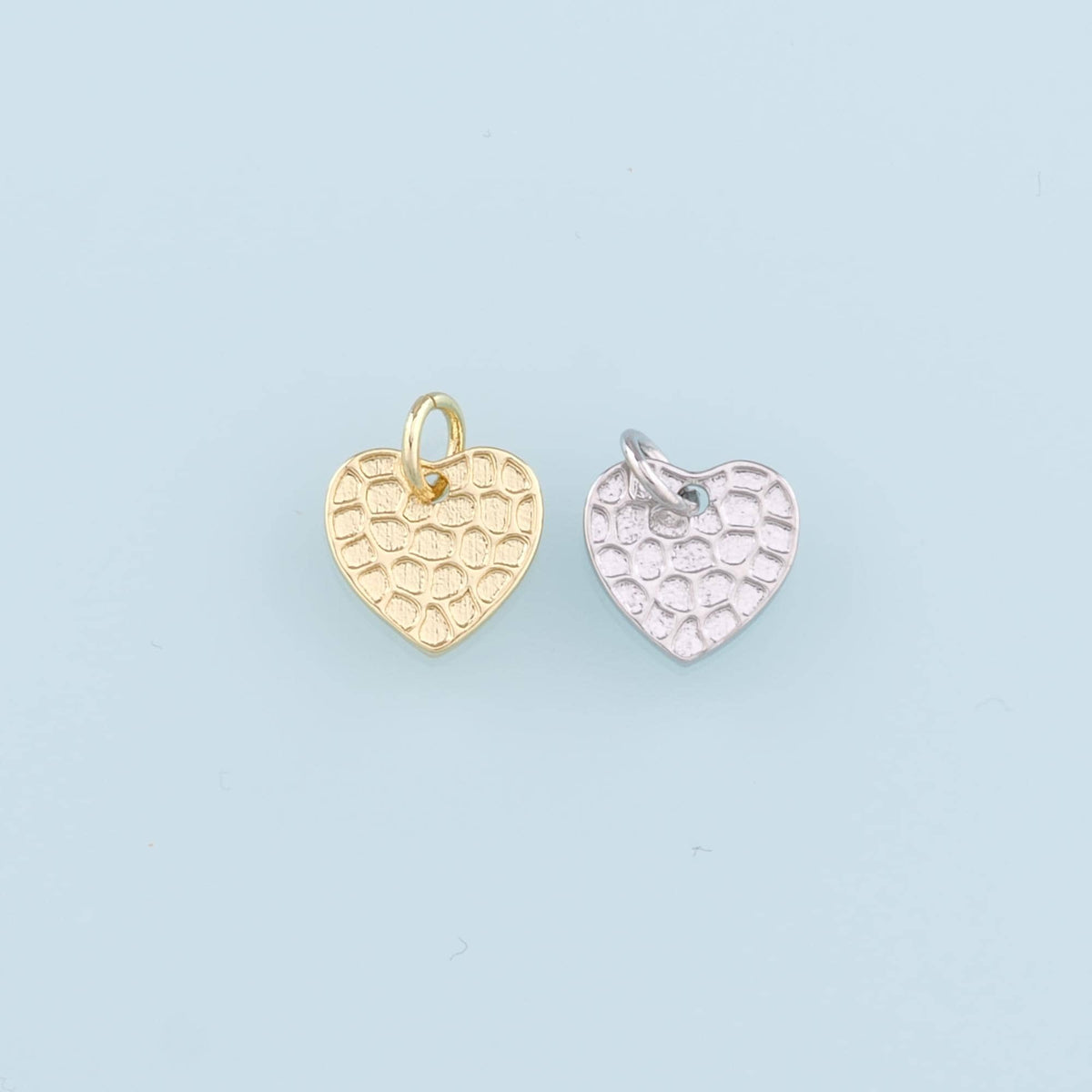 18K Gold Filled Heart Pendant,Heart Charm Bracelet Necklace for DIY Jewelry Making Supply