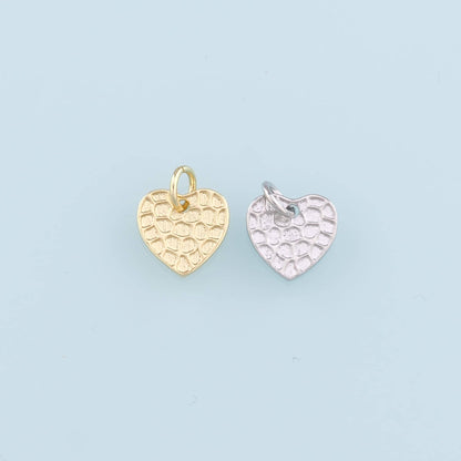 18K Gold Filled Heart Pendant,Heart Charm Bracelet Necklace for DIY Jewelry Making Supply