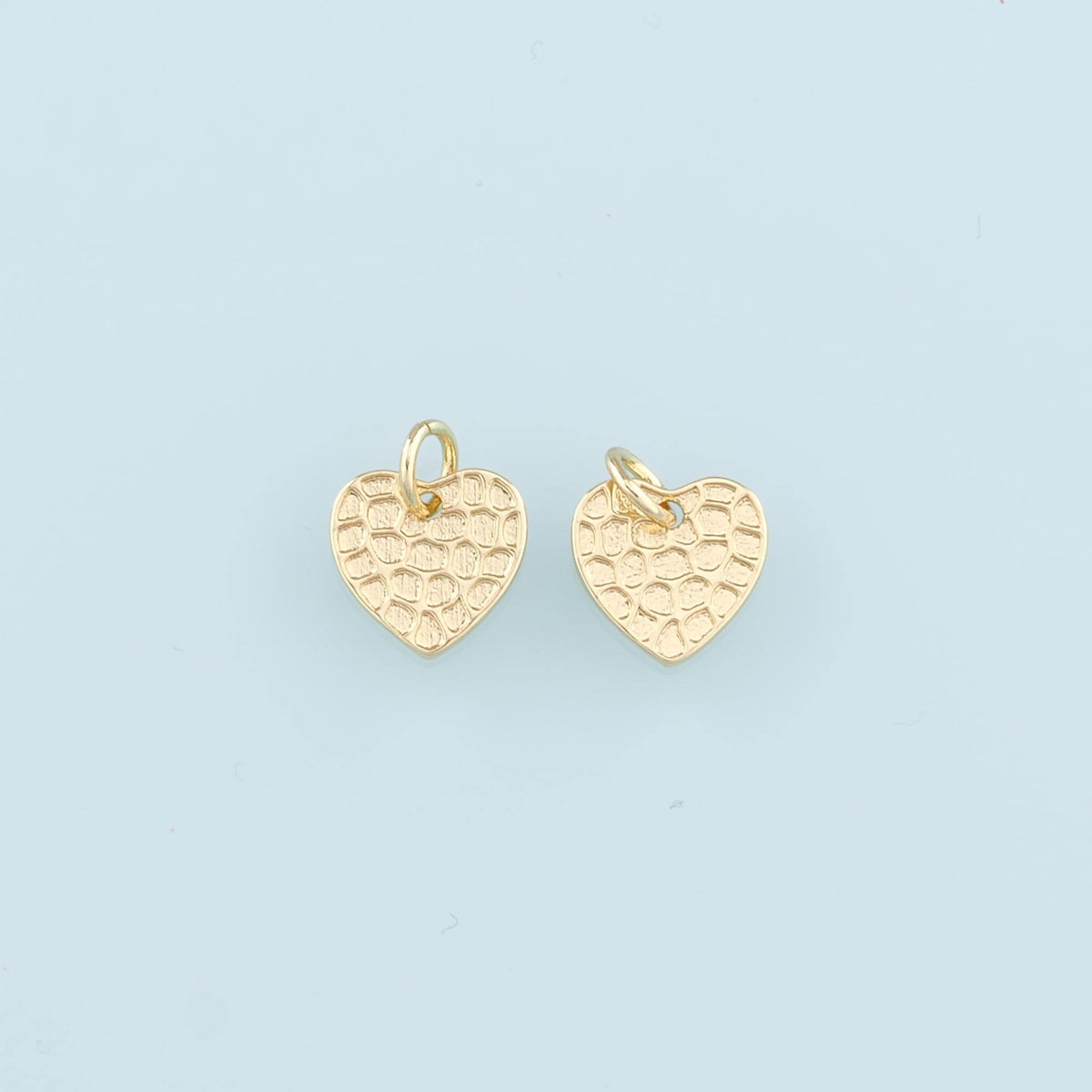 18K Gold Filled Heart Pendant,Heart Charm Bracelet Necklace for DIY Jewelry Making Supply