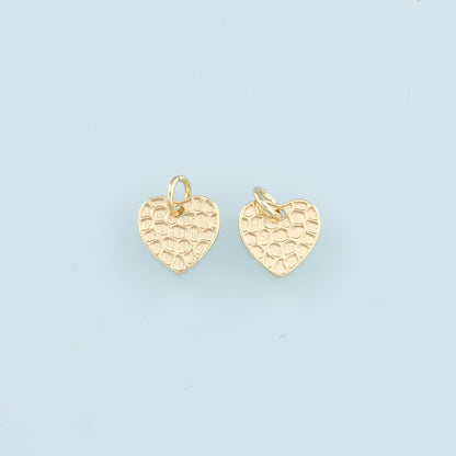 18K Gold Filled Heart Pendant,Heart Charm Bracelet Necklace for DIY Jewelry Making Supply