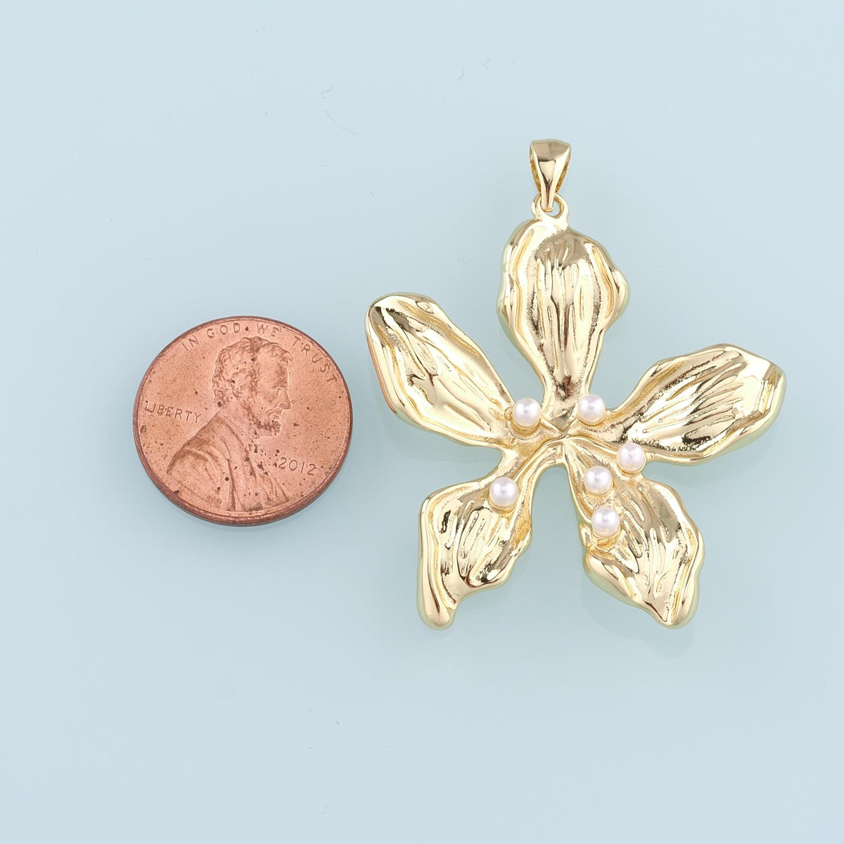 Gold Flower Charms,18K Gold Filled Flower Pendant,Flower Charm Bracelet Necklace for DIY Jewelry Making Supply