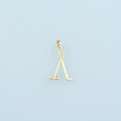 18K Gold Filled GolF Pendant,Golf Clubs Charm Bracelet Necklace for DIY Jewelry Making Supply