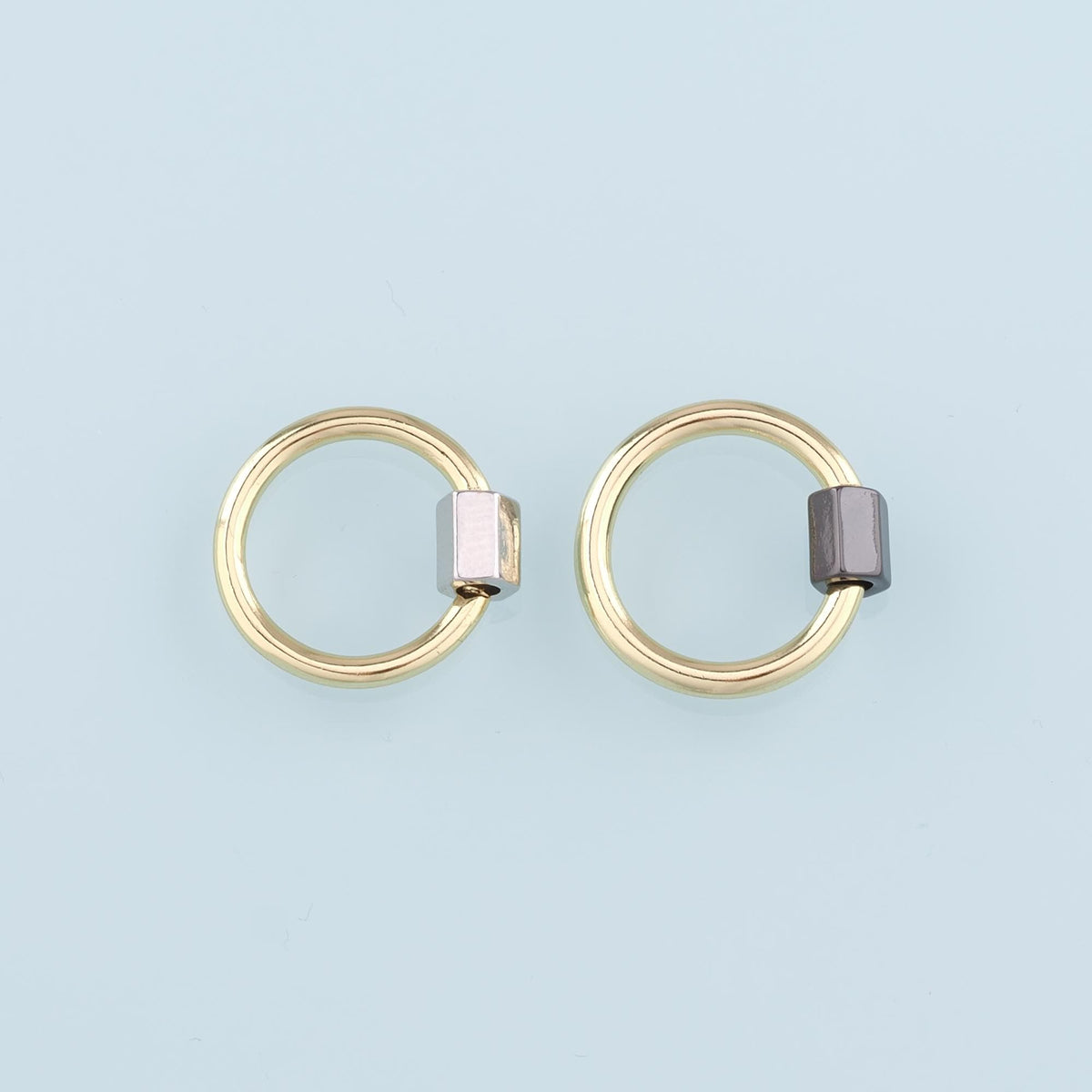 18K Gold Filled Round Carabiner Clasp,Buckle Clasp,Carabiner Screw Clasp,Turnbuckle for DIY Jewelry