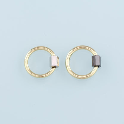 18K Gold Filled Round Carabiner Clasp,Buckle Clasp,Carabiner Screw Clasp,Turnbuckle for DIY Jewelry