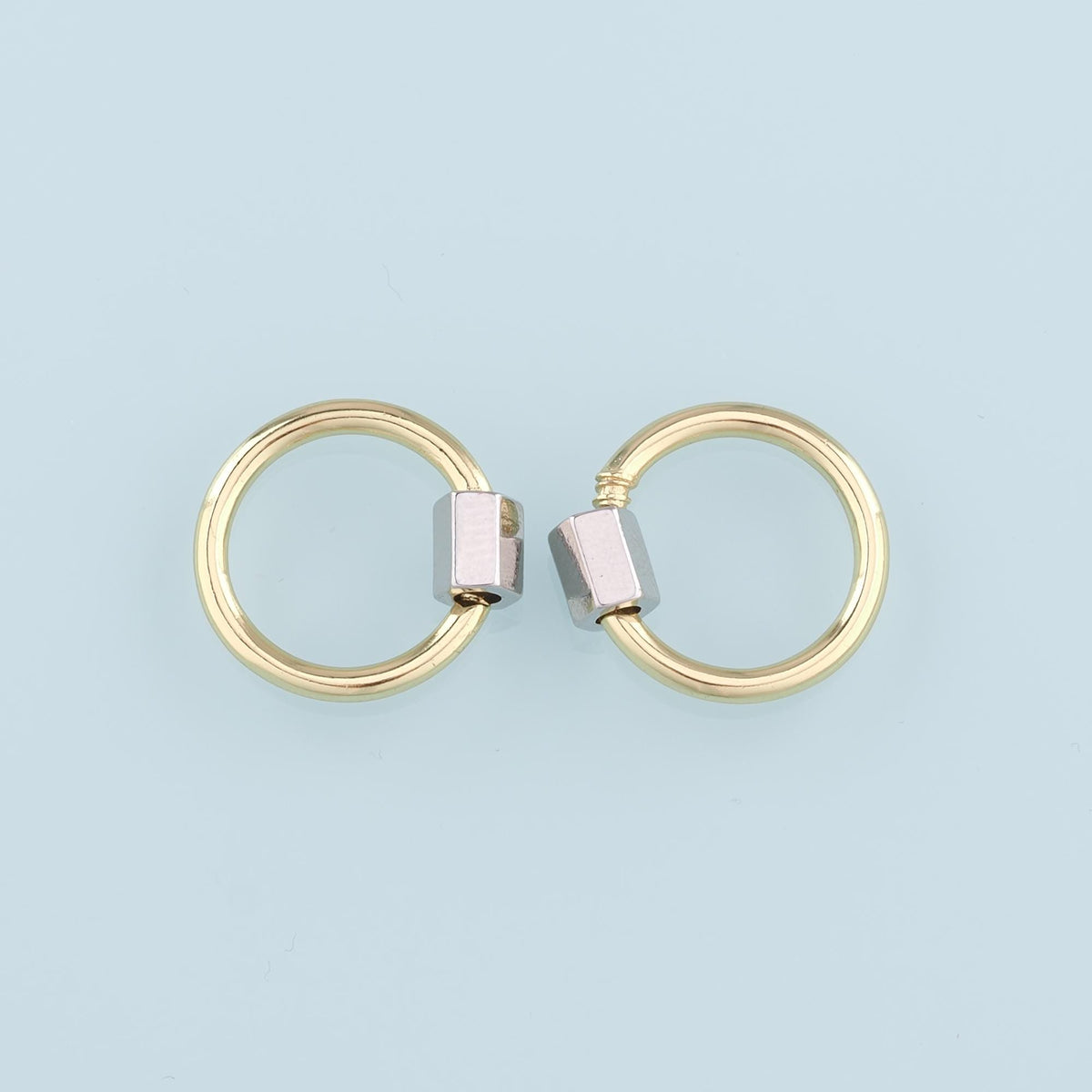 18K Gold Filled Round Carabiner Clasp,Buckle Clasp,Carabiner Screw Clasp,Turnbuckle for DIY Jewelry