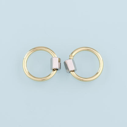 18K Gold Filled Round Carabiner Clasp,Buckle Clasp,Carabiner Screw Clasp,Turnbuckle for DIY Jewelry