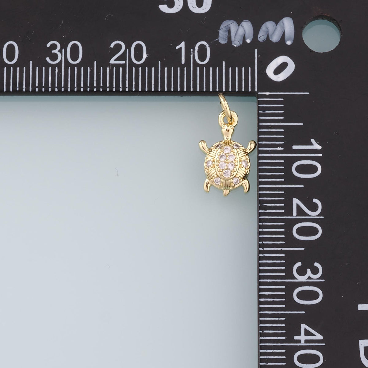 Gold Turtle Charms,18K Gold Filled Turtle Pendant, CZ Micro Pave Turtle Charm Bracelet Necklace for DIY Jewelry Making Supply
