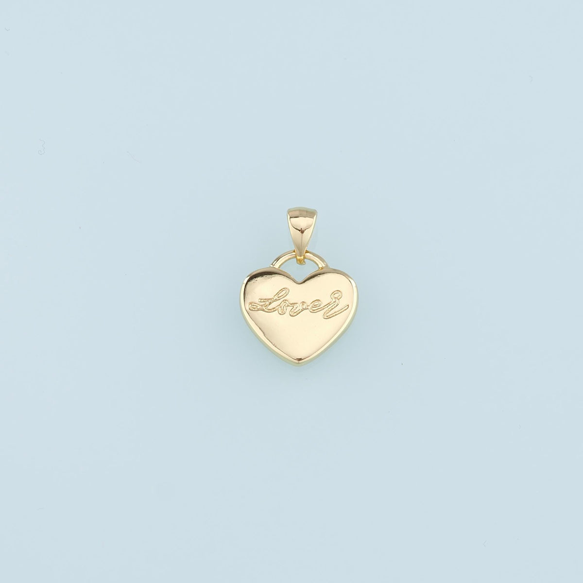 18K Gold Filled Heart Pendant,Heart Charm Bracelet Necklace for DIY Jewelry Making Supply