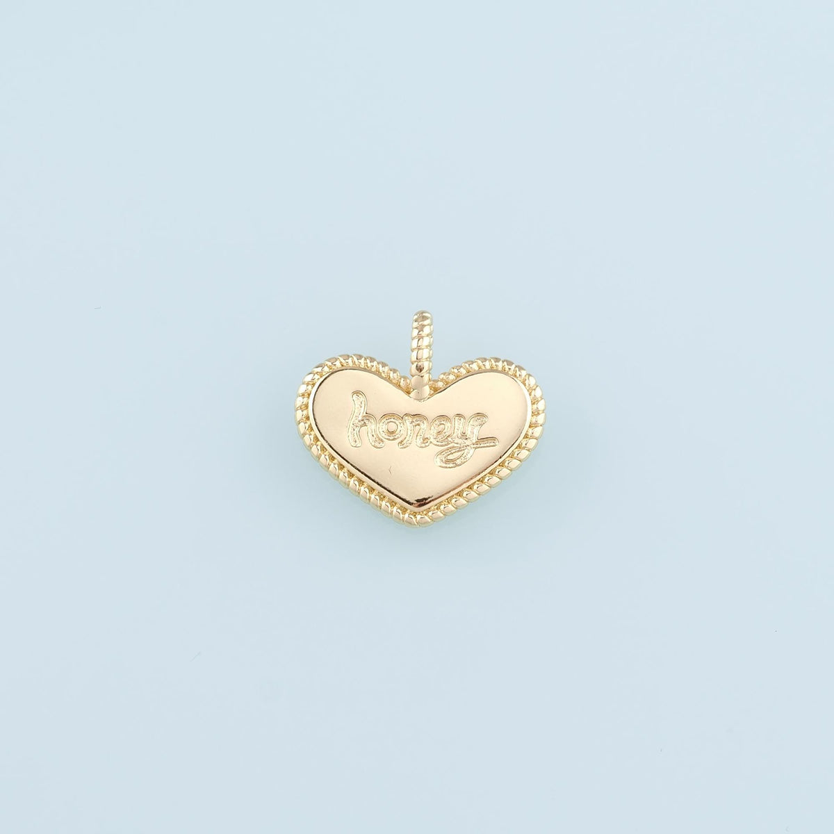 18K Gold Filled Heart Pendant,Heart Charm Bracelet Necklace for DIY Jewelry Making Supply