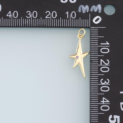 Gold Star Charm,18K Gold Filled Star Pendant,Celestial Charm Bracelet Necklace for DIY Jewelry Making Supply