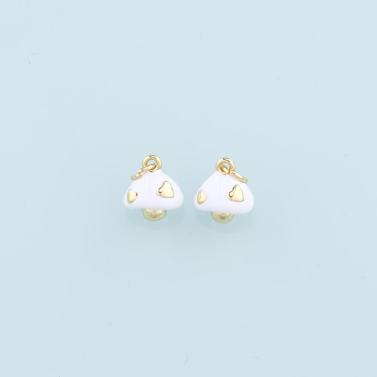 Gold Mushroom Charms,18K Gold Filled Enamel Mushroom Pendant,Kawaii Charm Bracelet Necklace for DIY Jewelry Making Supply