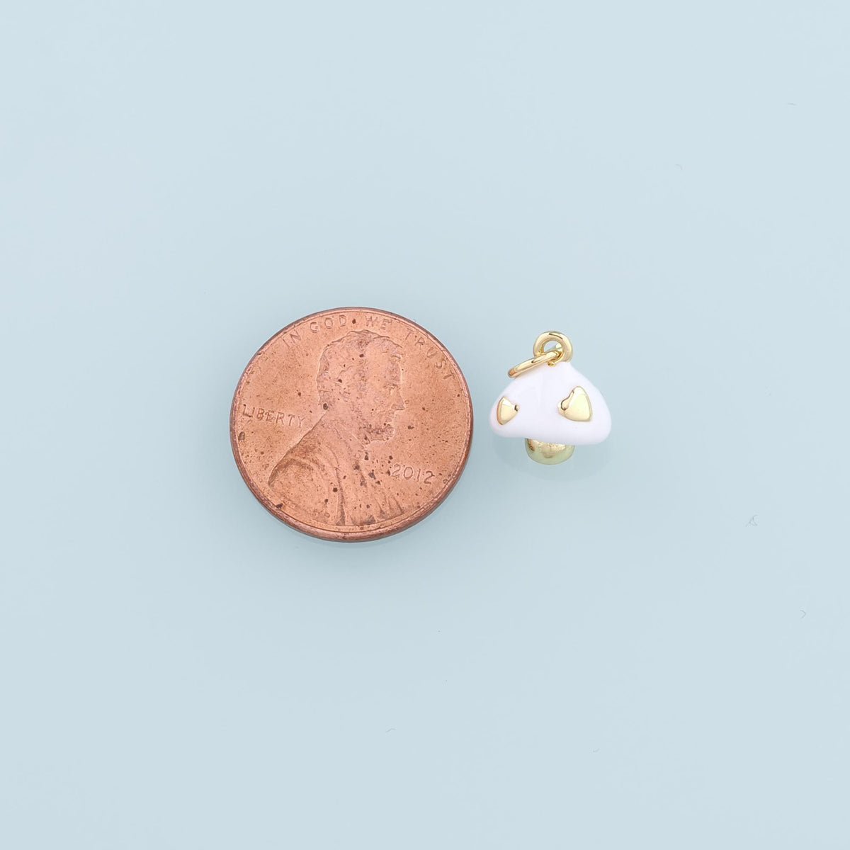 Gold Mushroom Charms,18K Gold Filled Enamel Mushroom Pendant,Kawaii Charm Bracelet Necklace for DIY Jewelry Making Supply