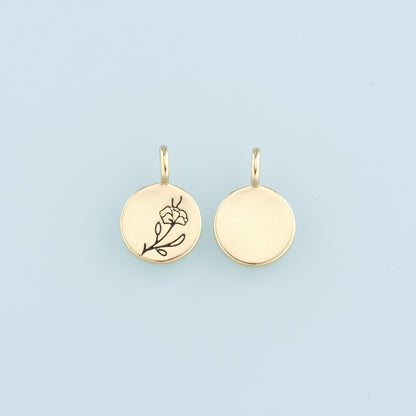 Gold Flower Charms,18K Gold Filled Flower Pendant,Enamel Flower Charm Bracelet Necklace for DIY Jewelry Making Supply