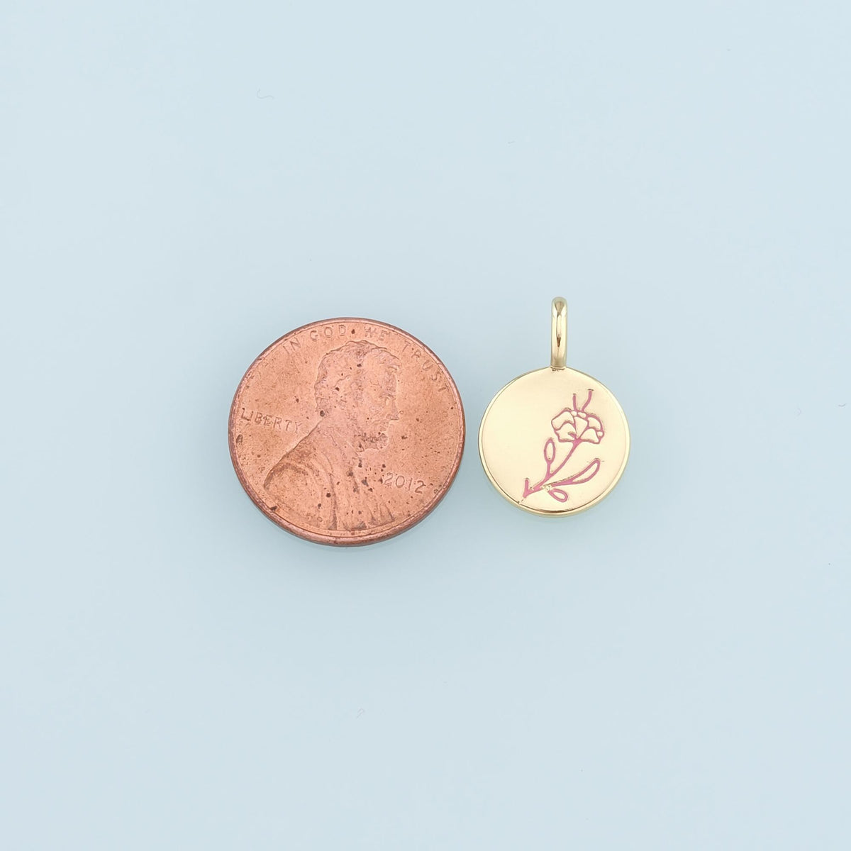 Gold Flower Charms,18K Gold Filled Flower Pendant,Enamel Flower Charm Bracelet Necklace for DIY Jewelry Making Supply
