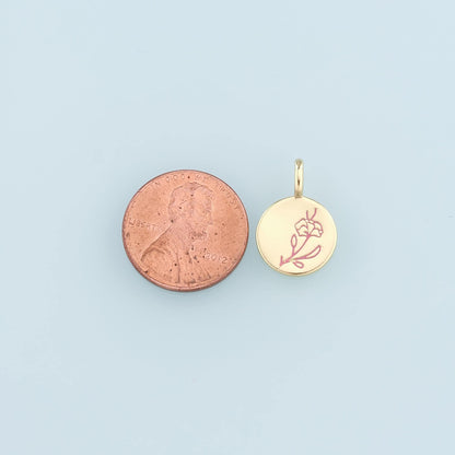 Gold Flower Charms,18K Gold Filled Flower Pendant,Enamel Flower Charm Bracelet Necklace for DIY Jewelry Making Supply