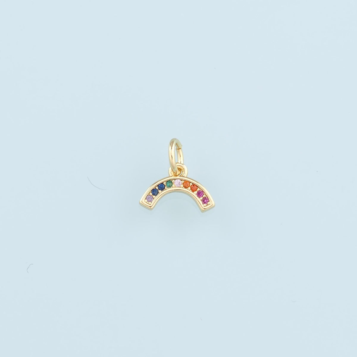 18K Gold Filled Cubic Zirconia Bow Charm Pendant for Jewelry Making