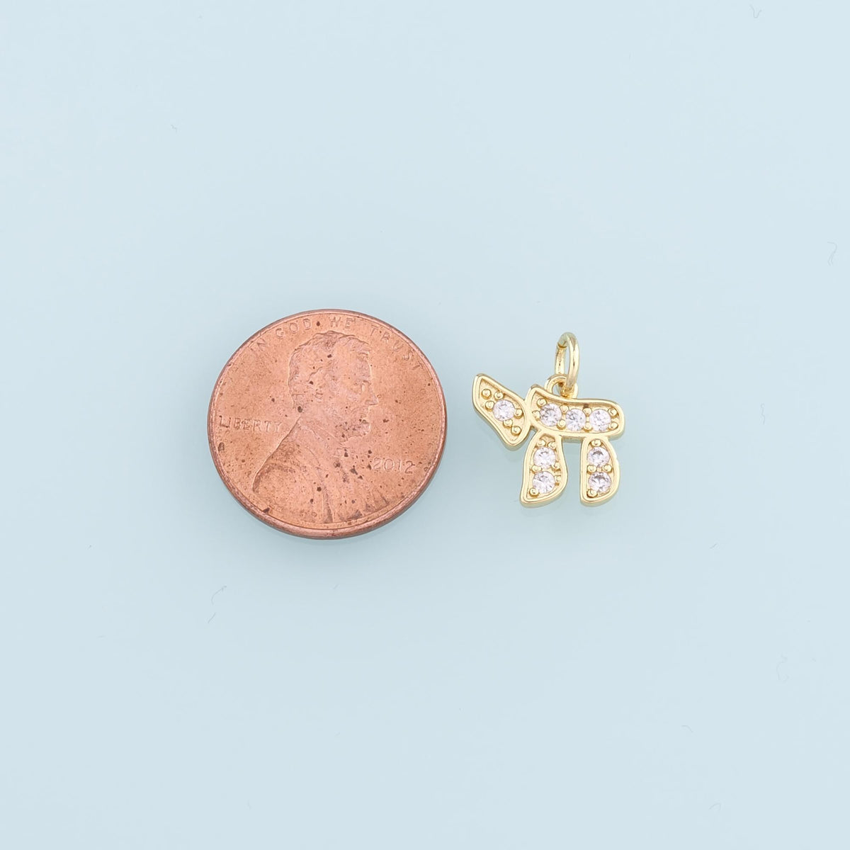 18K Gold Filled "chai" Pendant,CZ Micro Pave "chai" Charm Bracelet Necklace for DIY Jewelry Making Supply