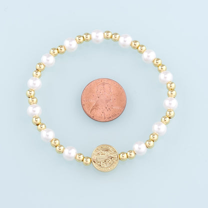 18K Gold Filled Pearl Beaded Chain for Jewelry Making