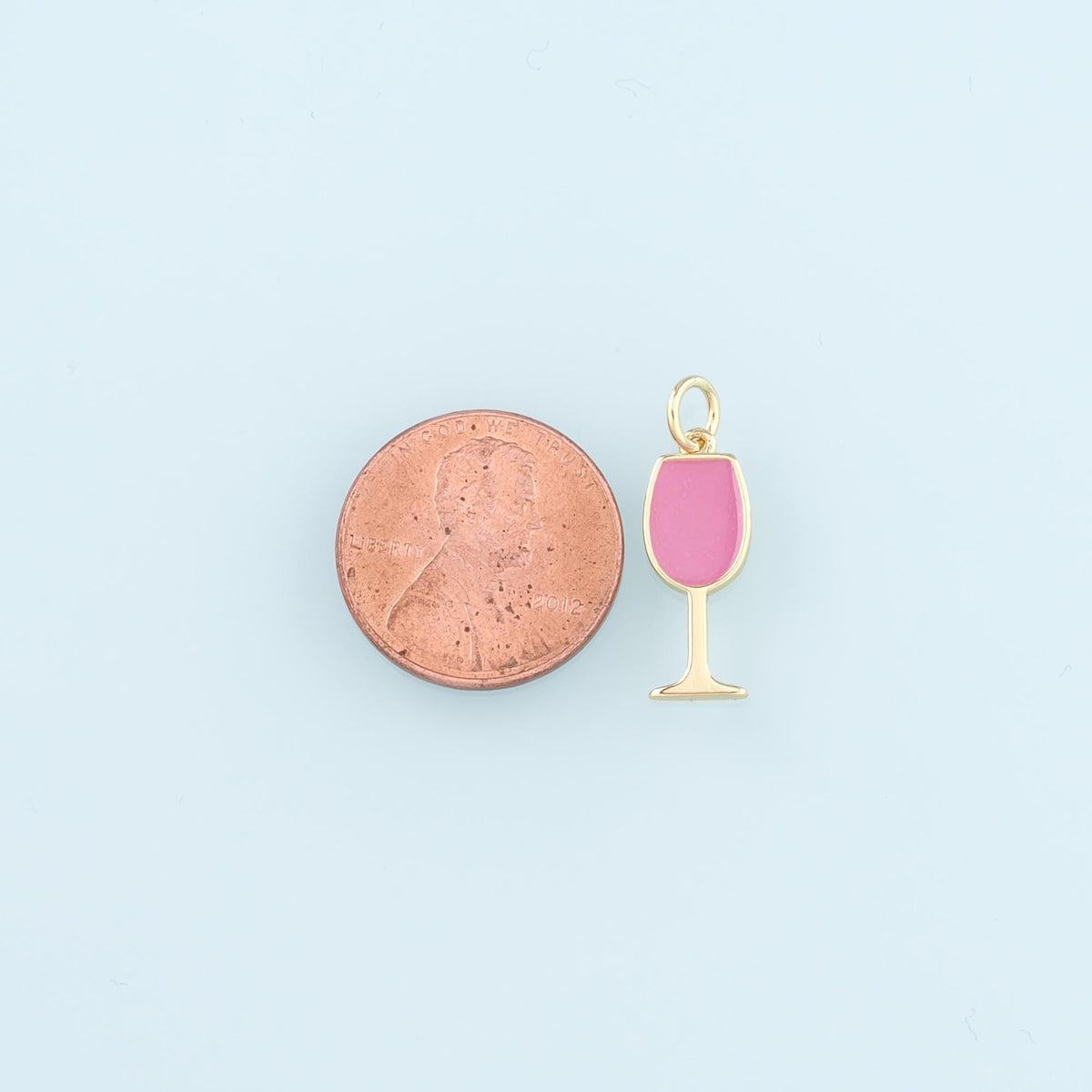 Gold Wine Glass Charms,18K Gold Filled Wine Glass Pendant,Enamel Wine Glass Charm Bracelet Necklace for DIY Jewelry Making Su