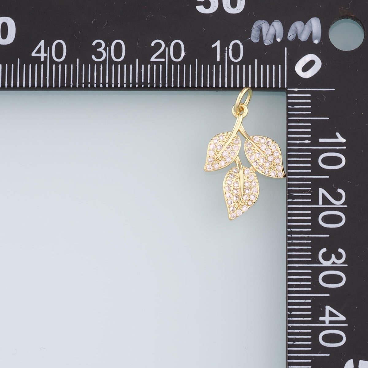 Gold Leaf Charms,18K Gold Filled Leaf Pendant,CZ Micro Pave Leaf Charm Bracelet Necklace for DIY Jewelry Making Supply