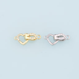 18K Gold Filled Twisted Heart Clasp,Carabiner Lock Connector,Spring Push Gate for DIY Jewelry Finding Necklace Bracelet