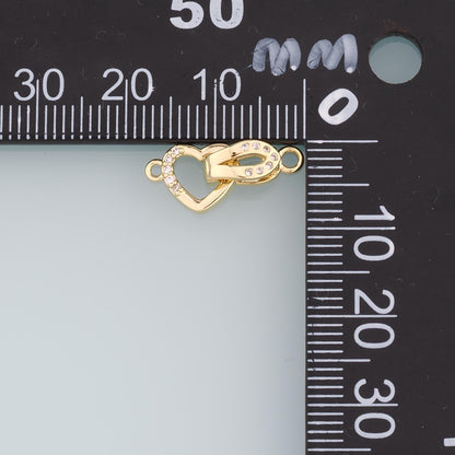 18K Gold Filled Twisted Heart Clasp,Carabiner Lock Connector,Spring Push Gate for DIY Jewelry Finding Necklace Bracelet