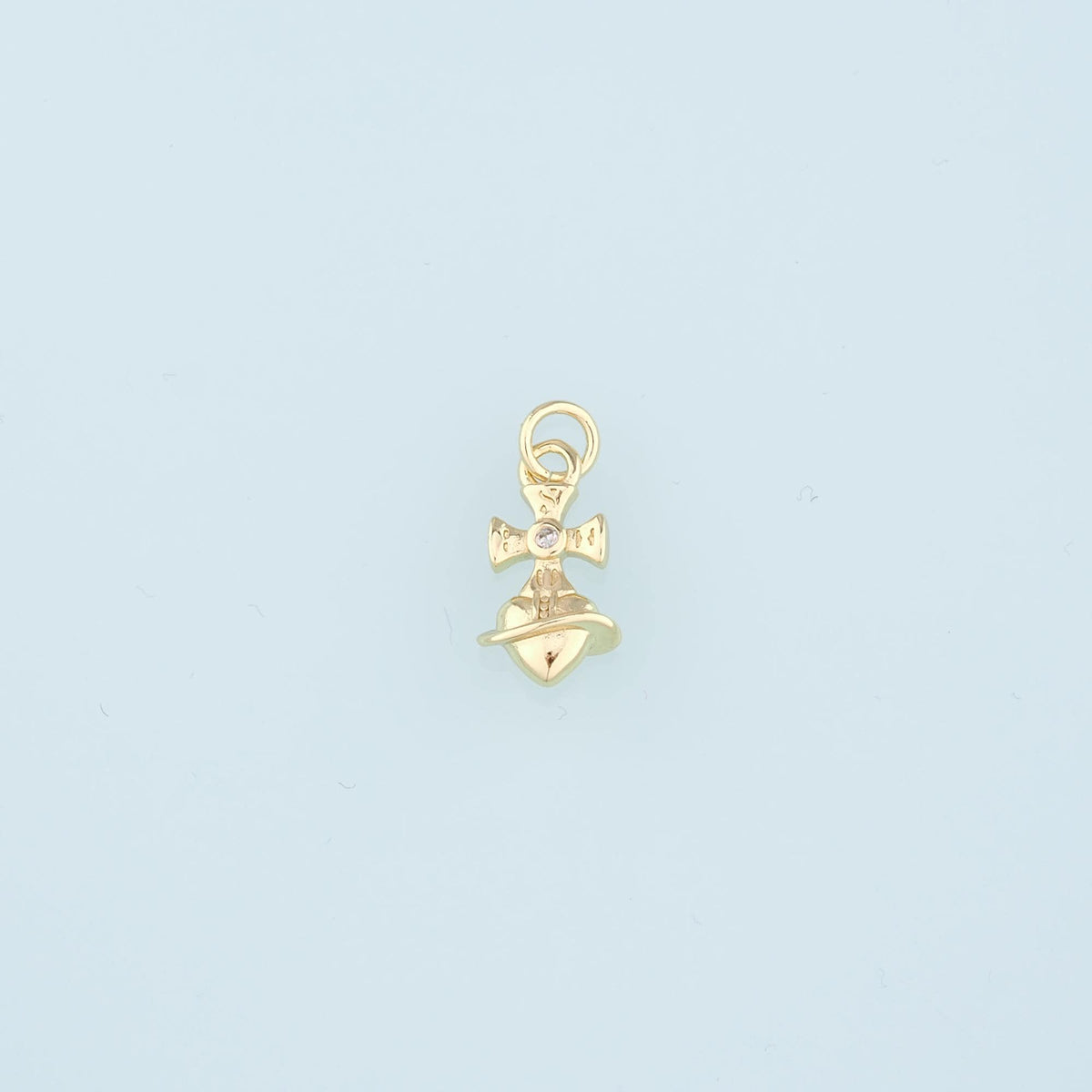 18K Gold Filled Heart Charm Pendant for Jewelry Making