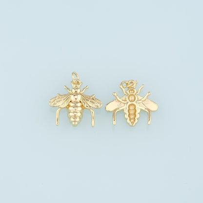 Gold Bee Charms,18K Gold Filled Bee Pendant,Bee Charm Bracelet Necklace for DIY Jewelry Making Supply