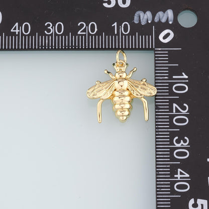 Gold Bee Charms,18K Gold Filled Bee Pendant,Bee Charm Bracelet Necklace for DIY Jewelry Making Supply