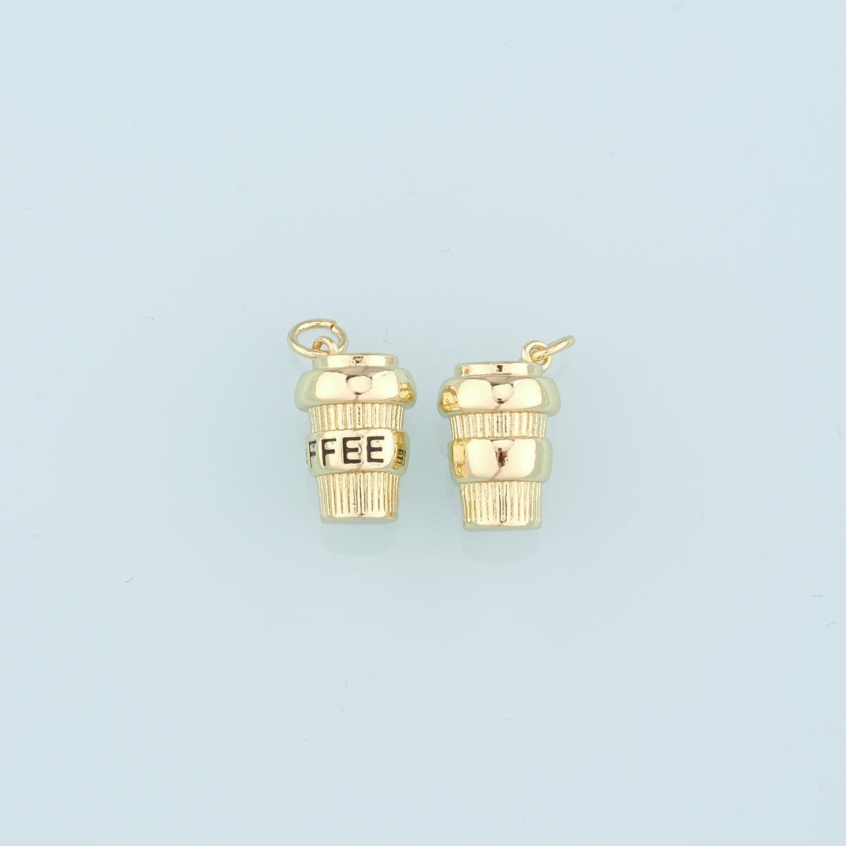 18K Gold Filled Coffee Cup Pendant,Cup Charm Bracelet Necklace for DIY Jewelry Making Supply