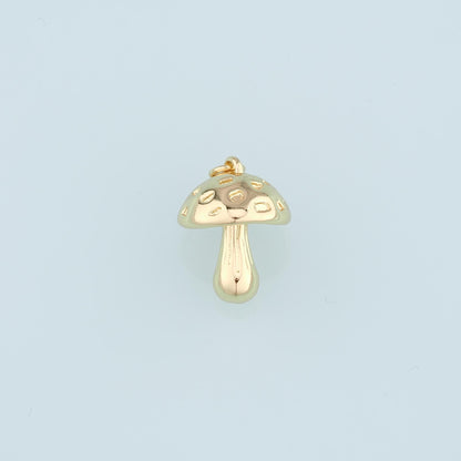 18K Gold Filled Mushroom Pendant,Mushroom Charm Bracelet Necklace for DIY Jewelry Making Supply