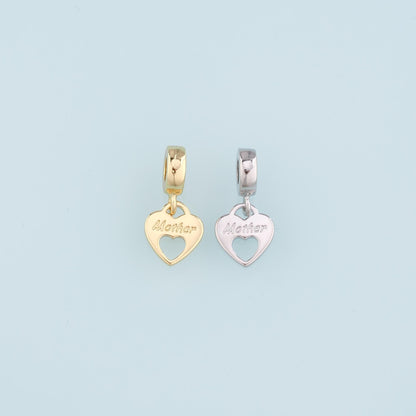 18K Gold Filled Heart Charm Pendant for Jewelry Making