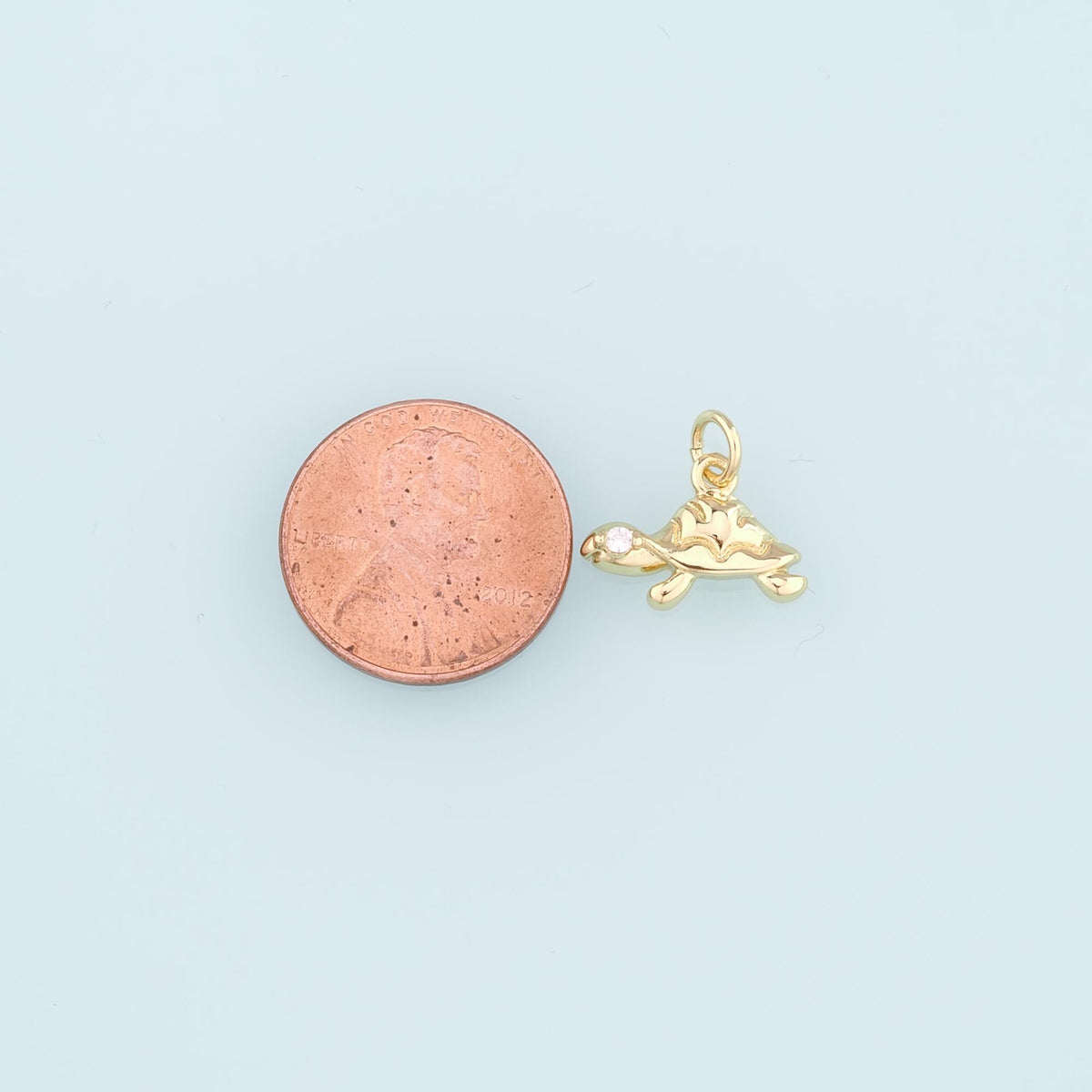 18K Gold Filled Cubic Zirconia Charm Pendant for Jewelry Making
