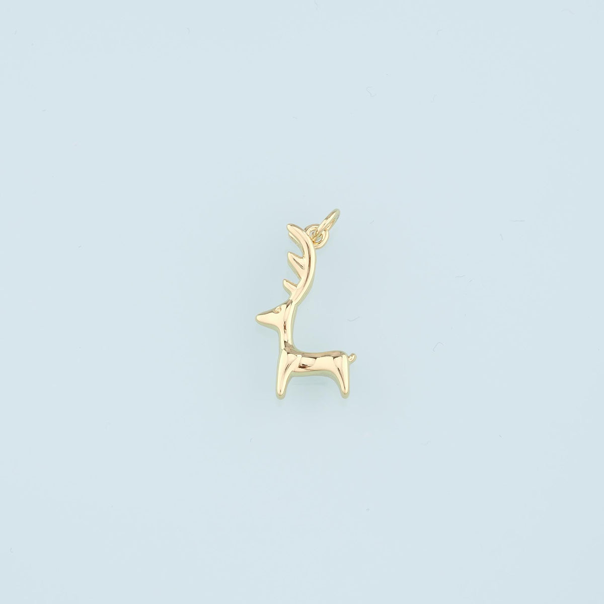 18K Gold Filled Elk Pendant,Animal Charm Bracelet Necklace for DIY Jewelry Making Supply