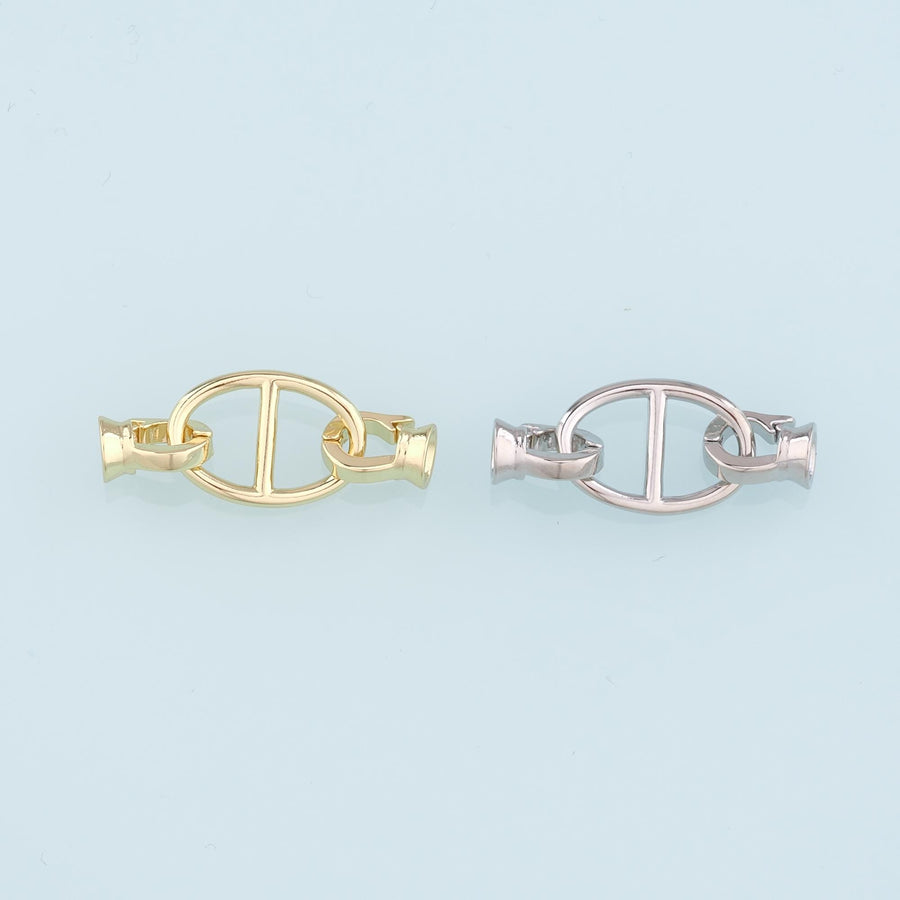 18K Gold Filled Twisted Oval Clasp,Carabiner Lock Connector,Spring Push Gate for DIY Jewelry Finding Necklace Bracelet