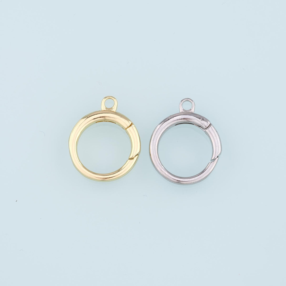 18K Gold Filled Round Carabiner Clasp,Carabiner Lock Connector,Spring Push Gate for DIY Jewelry Clasp Finding Necklace Bracel
