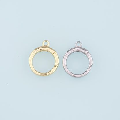 18K Gold Filled Round Carabiner Clasp,Carabiner Lock Connector,Spring Push Gate for DIY Jewelry Clasp Finding Necklace Bracel