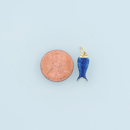 Gold Fish Charms,18K Gold Filled Enamel Fish Pendant,Cute Fish Charm Bracelet Necklace for DIY Jewelry Making Supply